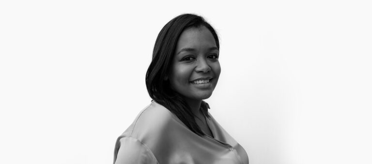 Black and white photograph of Jihan Thompson who is building tech tools and support for NYC hairstylists and cosmetologists who serve communities of color.